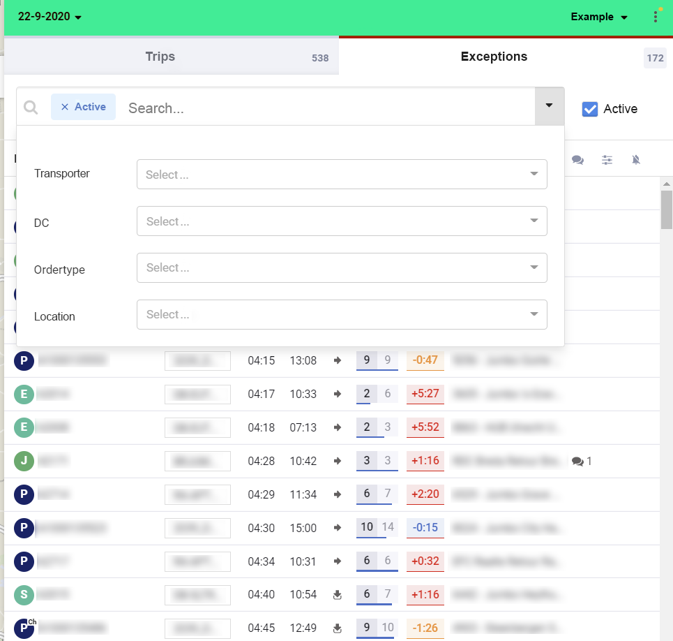 Simacan screenshot: Simacan exceptions