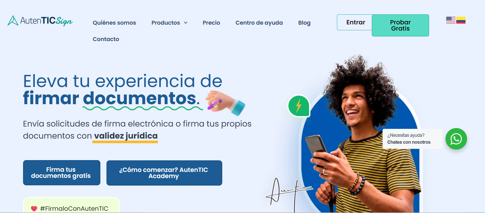 AutenTIC Sign screenshot: Esta es nuestra nuestra plataforma AutenTIC Sign, recuerda que te regalamos $10.000 de bienvenida para que la puedas explorar y firmar tus primeros documentos con validez jurídica. 