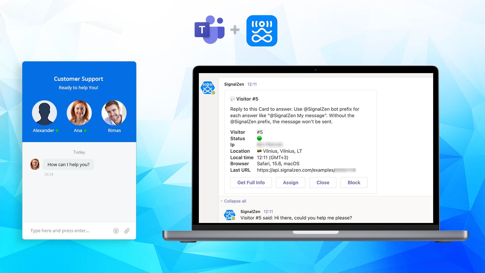 Live Chat solution that allows you to talk with website visitors via Microsoft Teams