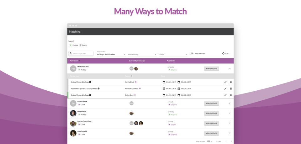 eMentorConnect Software - Many ways to match