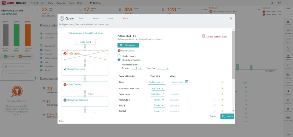 ABBYY Timeline query management