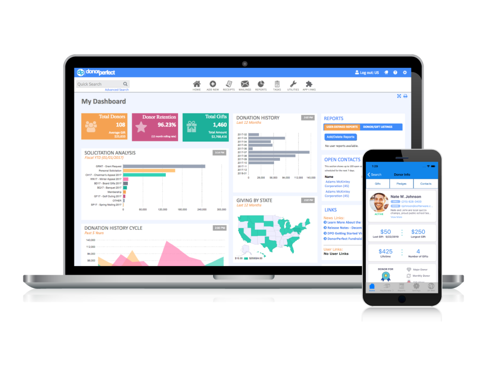 DonorPerfect Software - DonorPerfect dashboard