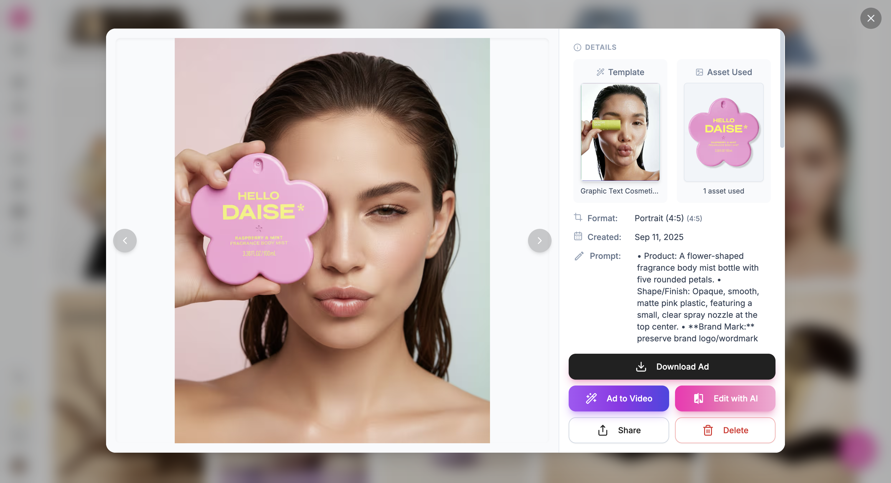 Mintly screenshot: Mintly AI Ad Maker Feature