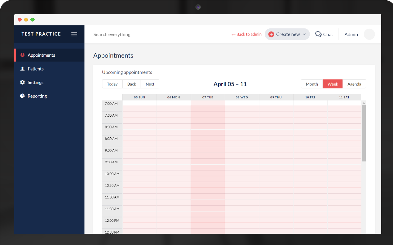 Meva appointment dashboard