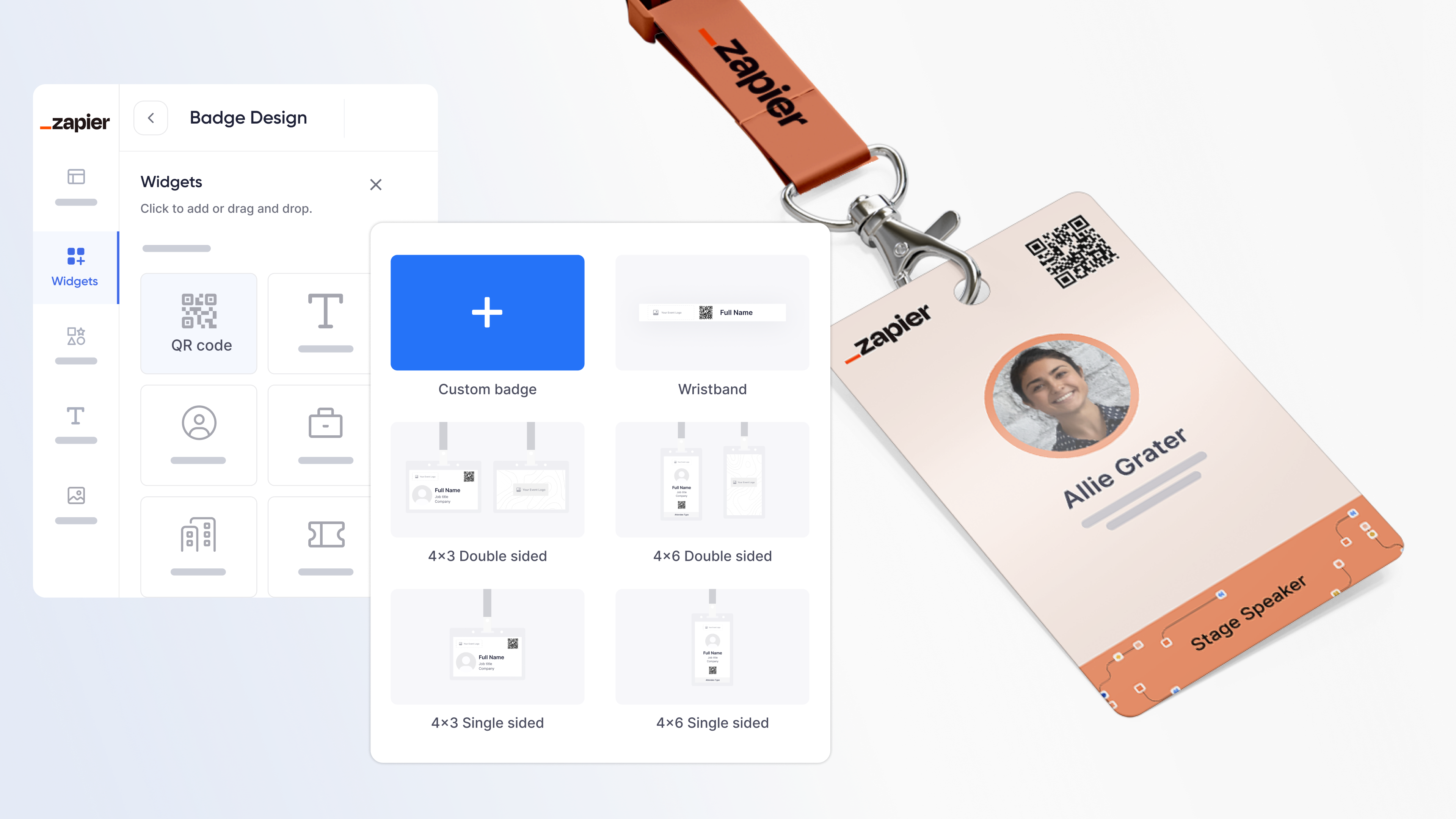 Create professional badge designs with ease using our drag-n-drop designer. No design skills needed! Print badges pre-event or on-demand at check-in.