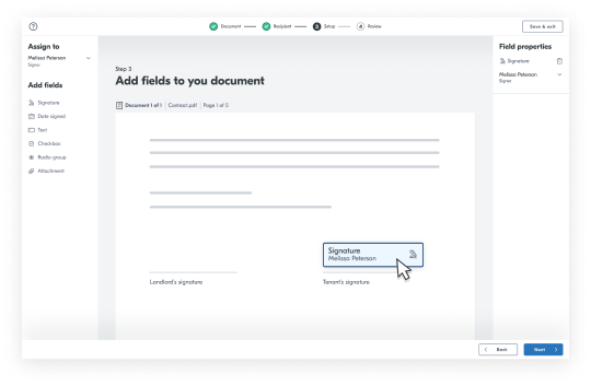 Add signature fields to your docs