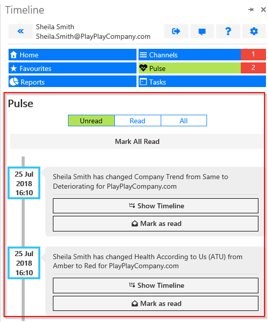 Turn information into action by seeing exactly what has changed on each company and when