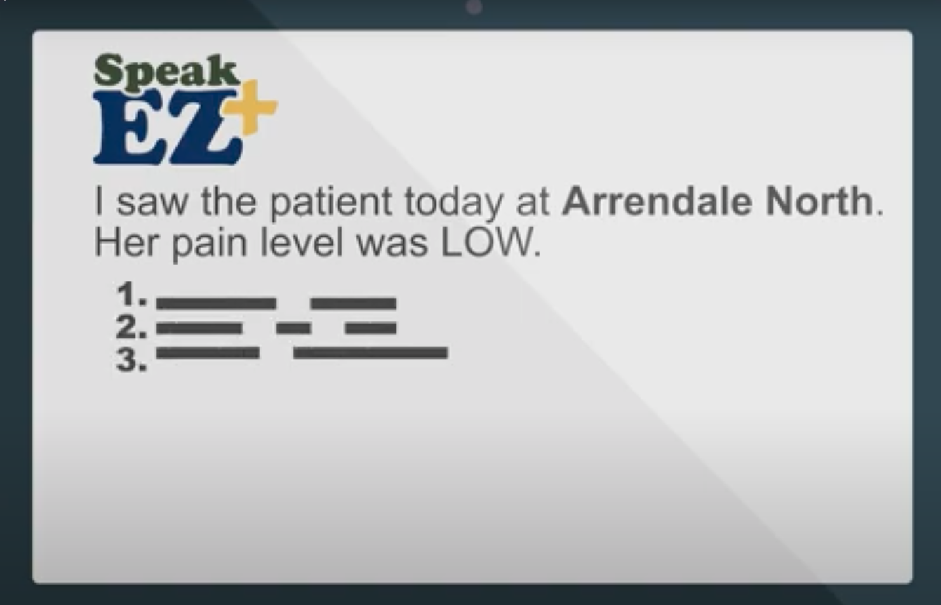 SpeakEZ screenshot: Simple voice commands handle correct formatting for upper case words and names + can translate talk to numbered text list