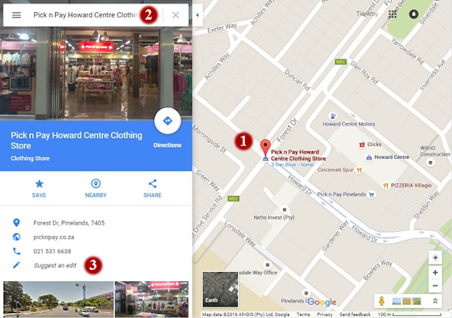 Google Maps screenshot: Pinpoint places or businesses and get information