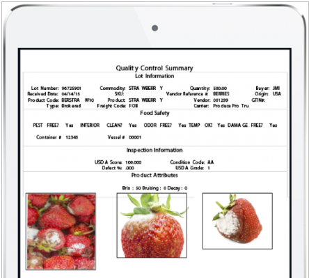 Produce Pro Software Software - Access and view a quality control summary
