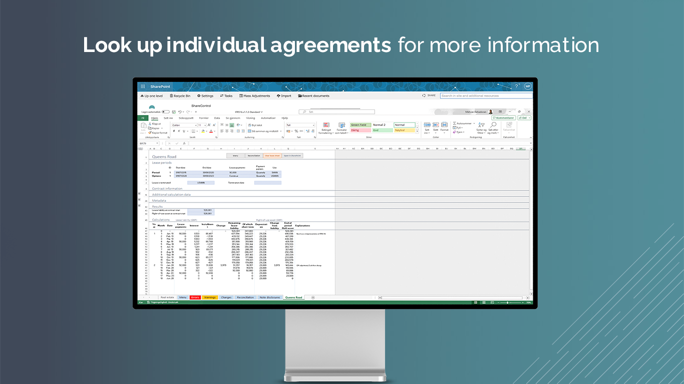 ShareControl IFRS 16 individual agreement view