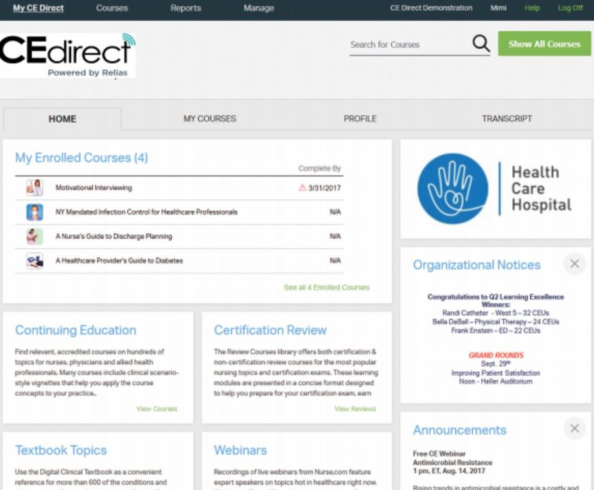 CE Direct homepage