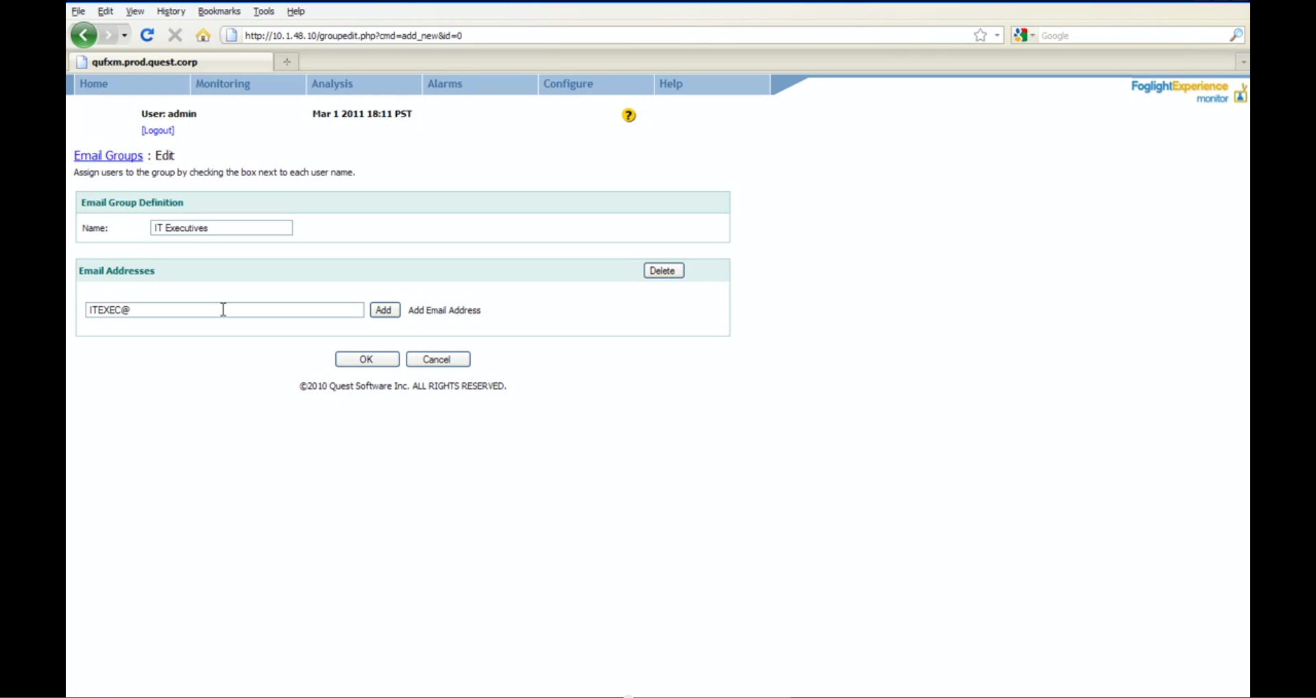 Foglight Software - QuestFoglight-ApplicaionPerformanceMonitoring-EmailGroups