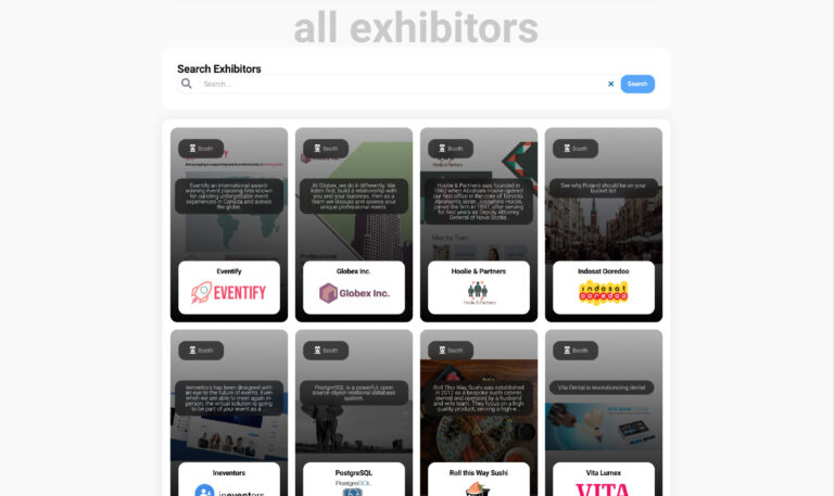 If offering a virtual exhibit hall, exhibitors can each showcase their services via a designated virtual exhibit booth, including a video chat option with live brand ambassadors.