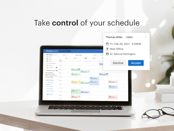 SimplePractice screenshot: Take Control of Your Schedule with SimplePractice