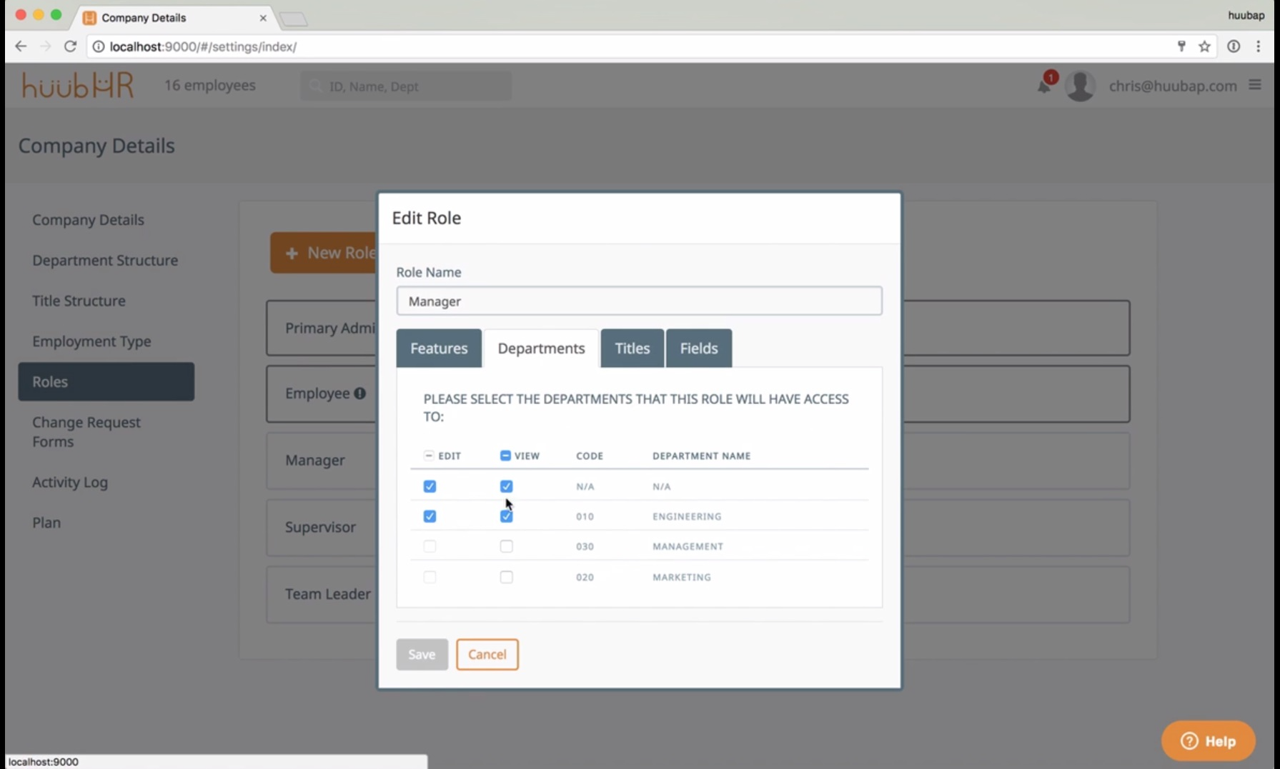 King of Time screenshot: King of Time editing role
