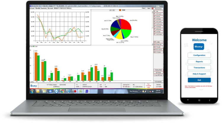 Busy Accounting Software screenshot: Busy Accounting Software dashboard