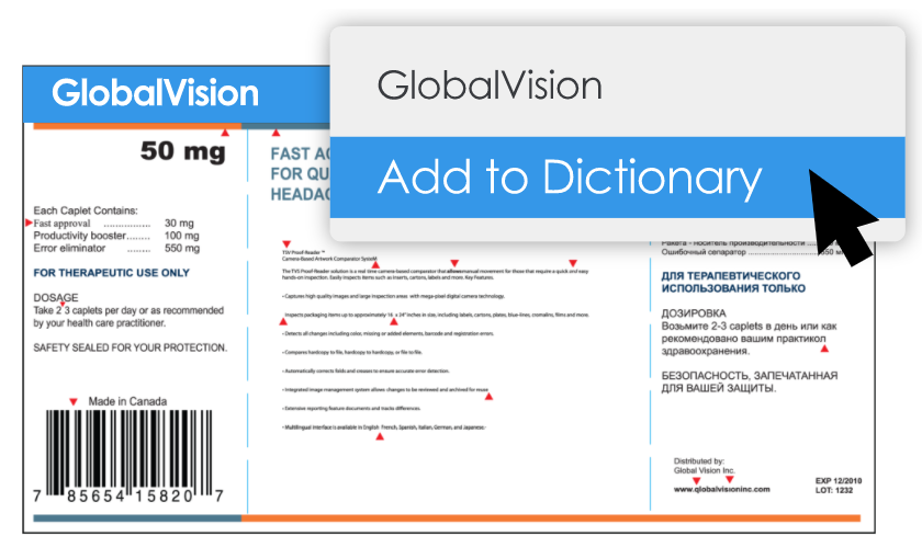 GlobalVision Software - Build a custom dictionary