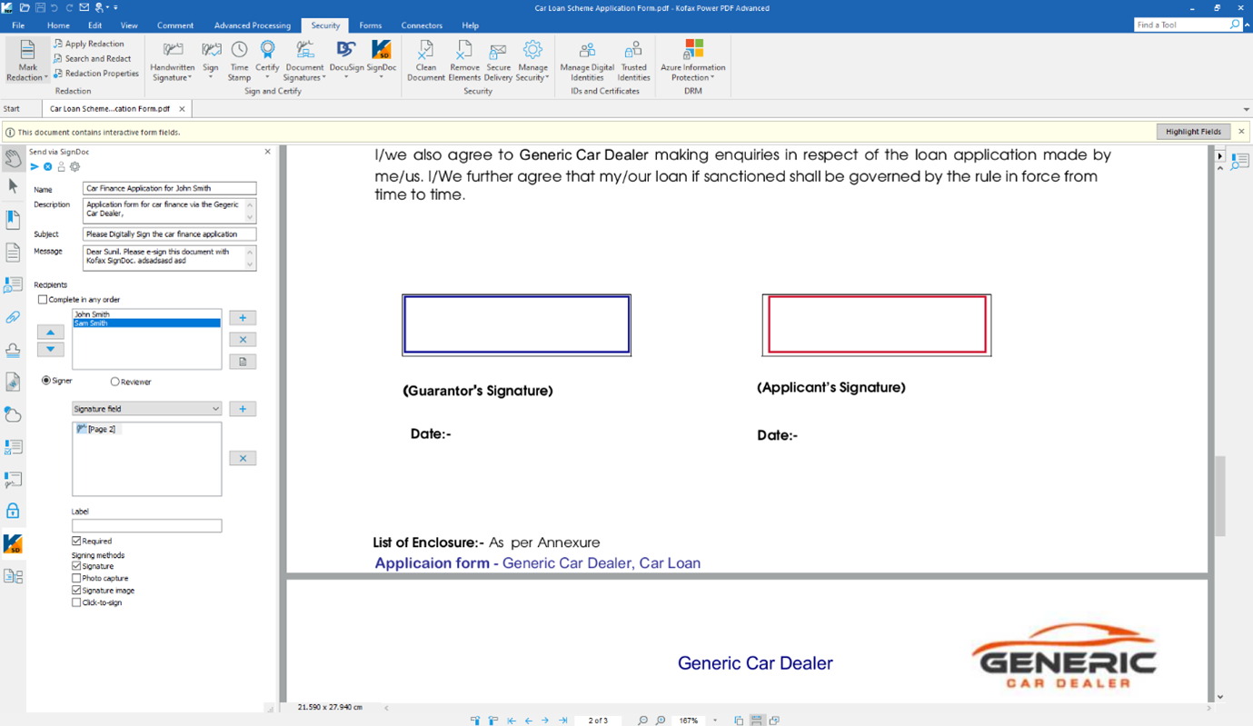 Tungsten SignDoc Software - Tungsten SignDoc Kofax Power PDF integration