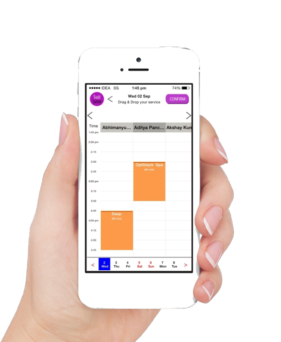 Abitzu screenshot: Customer mobile app for booking appointments