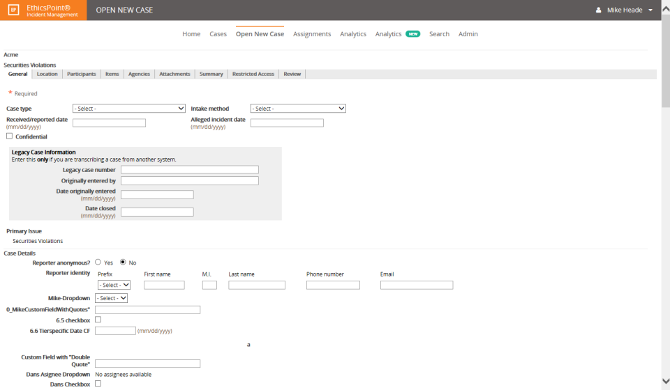 EthicsPoint Software - Customize case management processes and fields for local laws and internal cultural mandates