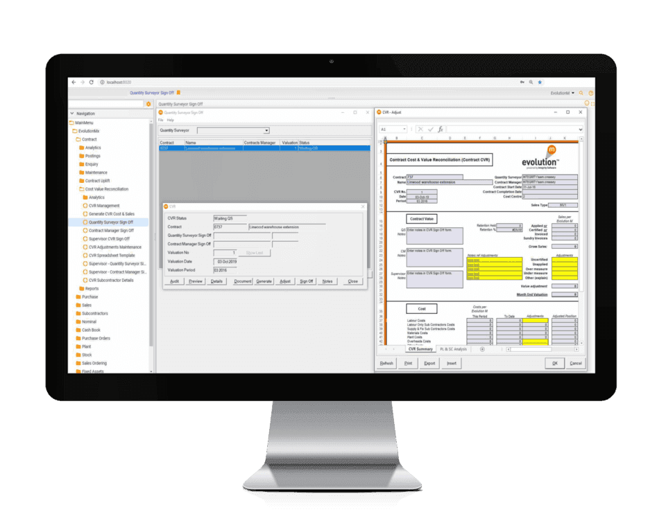 Evolution Mx screenshot: Evolution Mx budget tracking