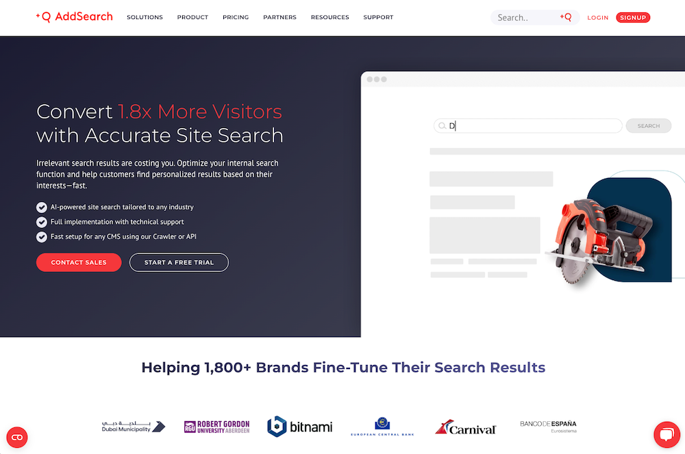 AddSearch Site Search and Discovery - homepage