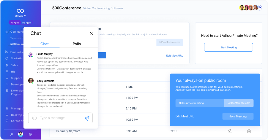 500Conference Software - Chat