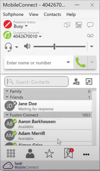 FusionWorks - MobileConnect contacts