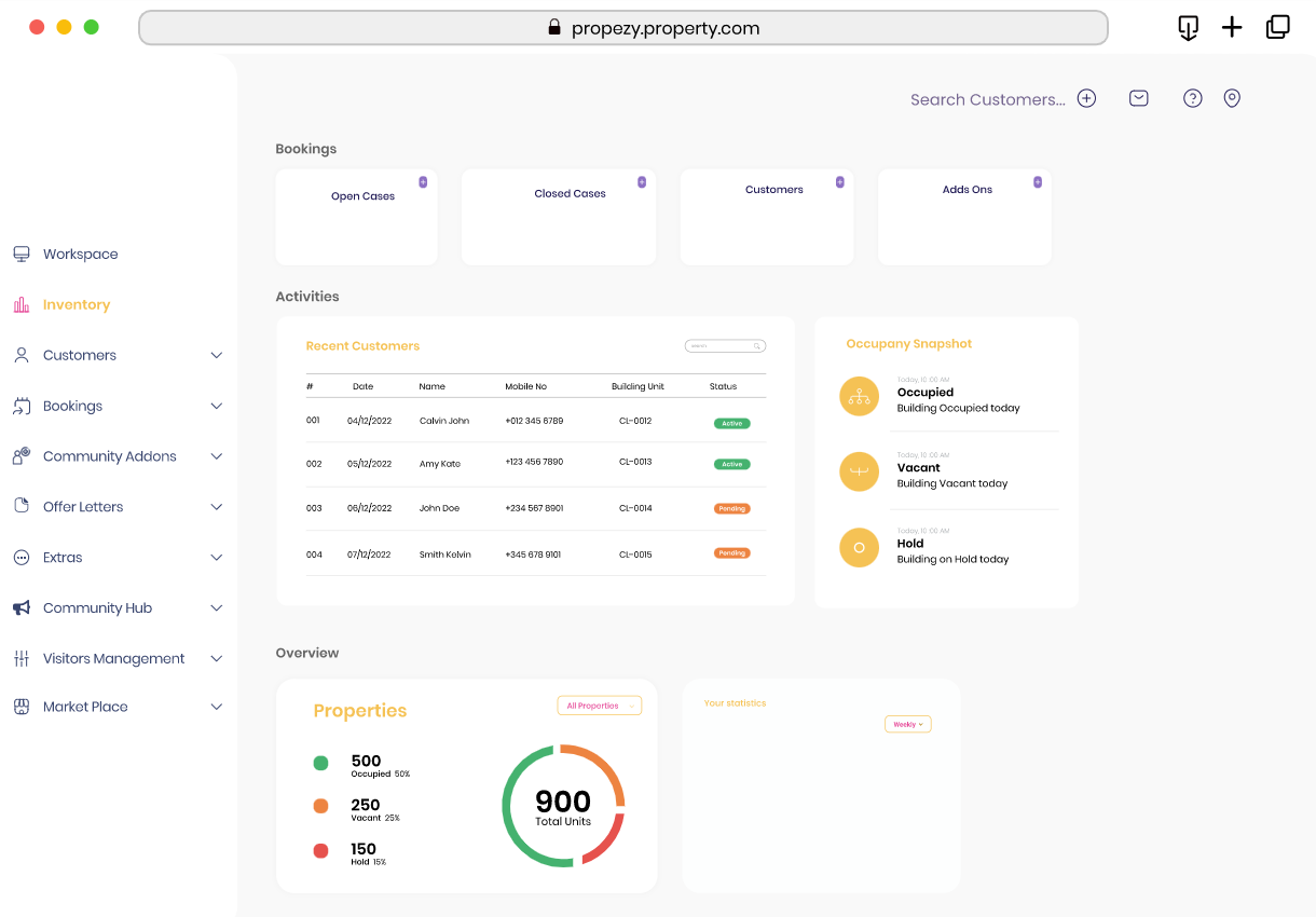 PropEzy Property Manager screenshot: PropEzy Property Manager inventory