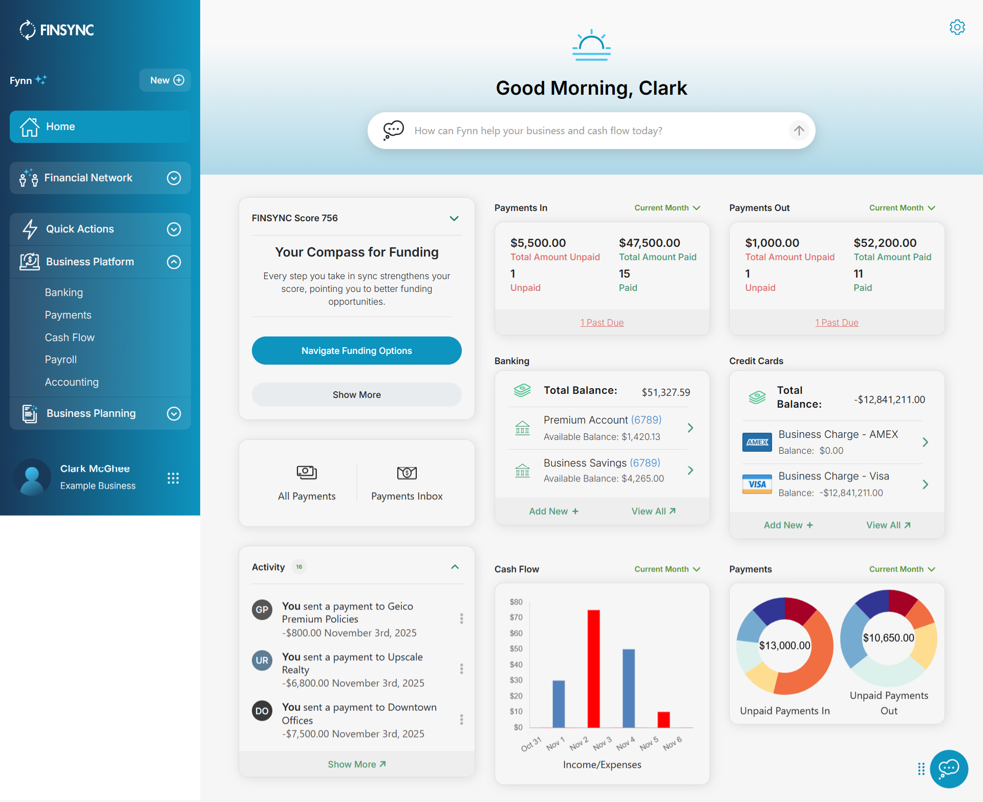 FINSYNC screenshot: FINSYNC Business Platform