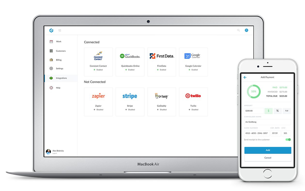 Connect services like Quickbooks and Stripe to Dispatch