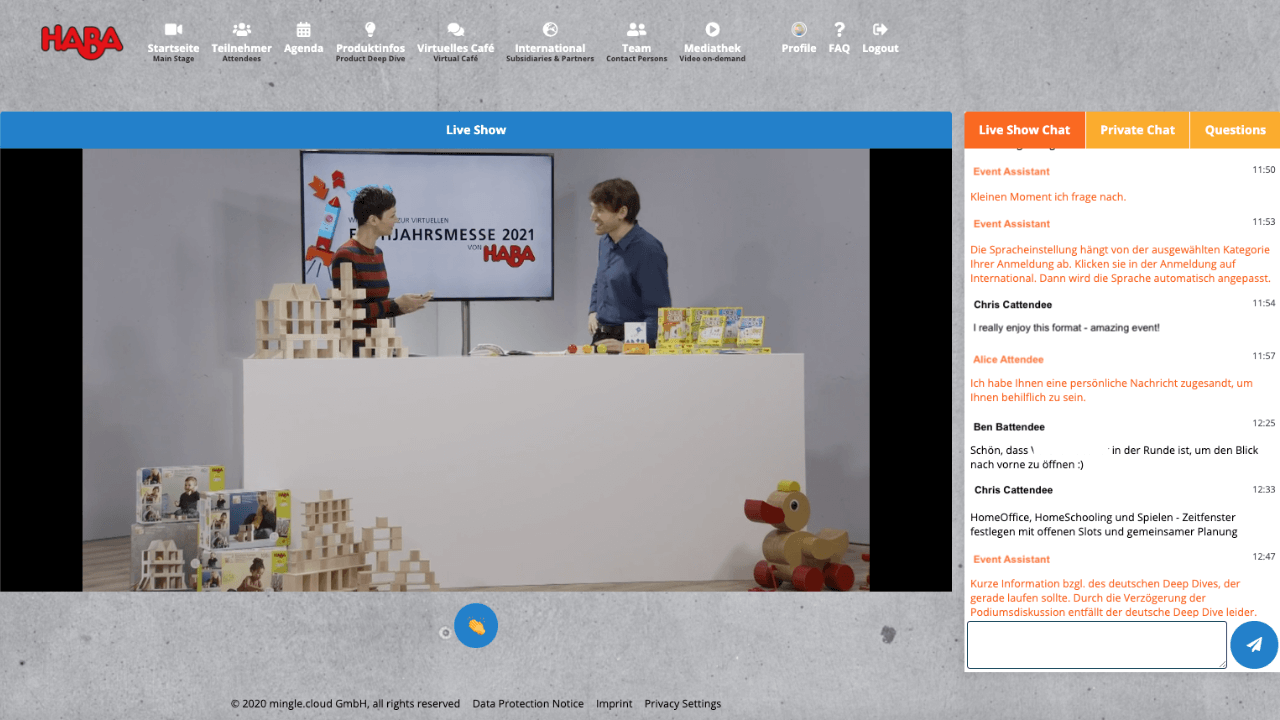 Front page with stream & chat-thumb