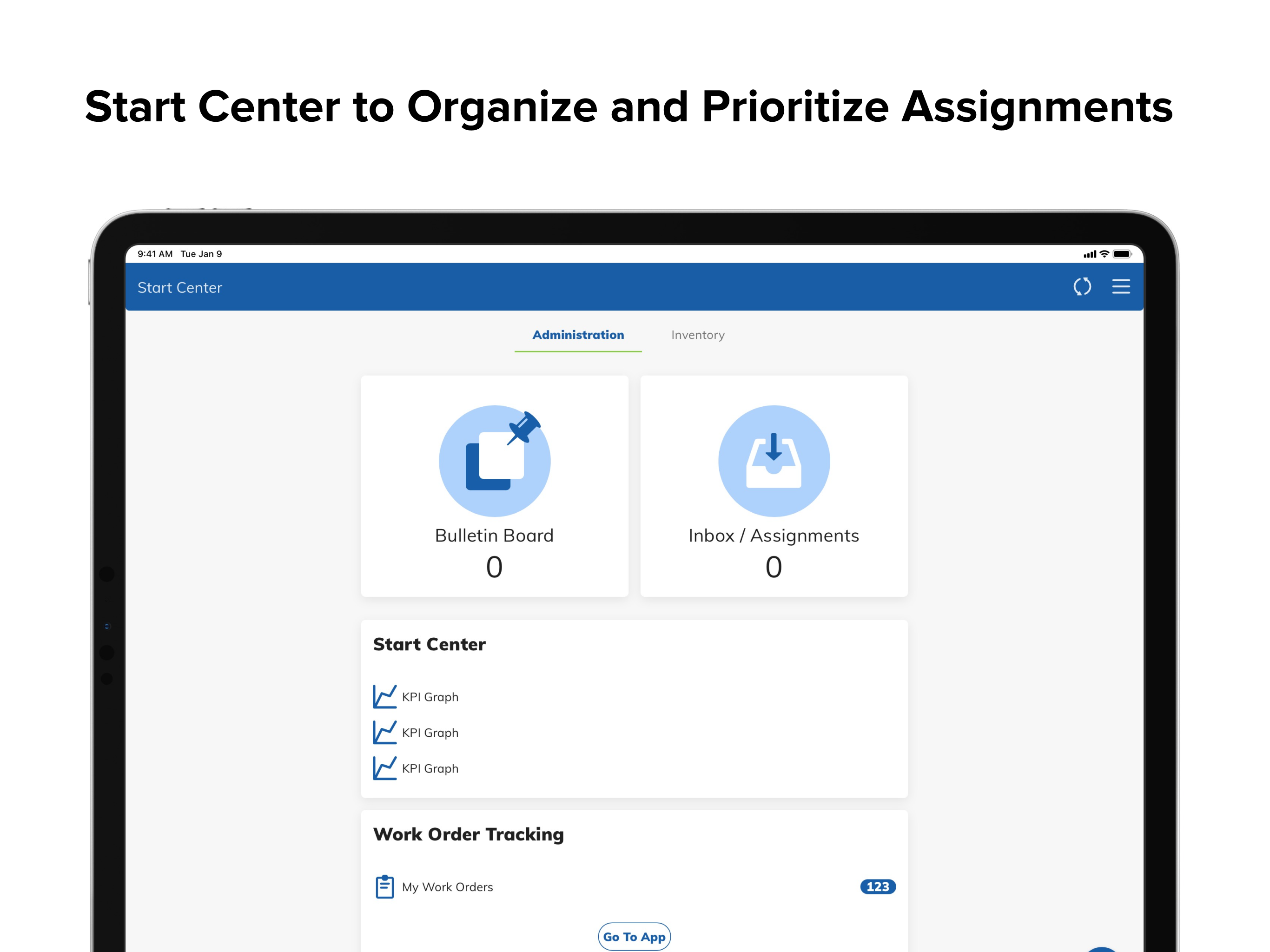 EZMaxMobile screenshot: EZMaxMobile Start Center