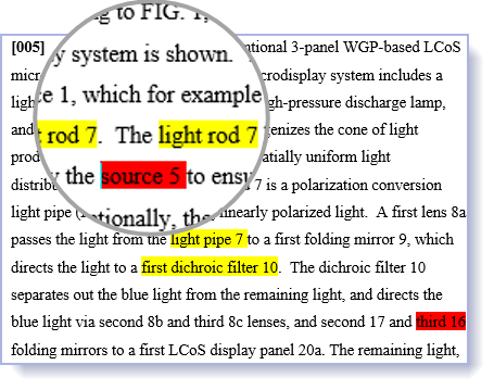 Patent specification proofreading