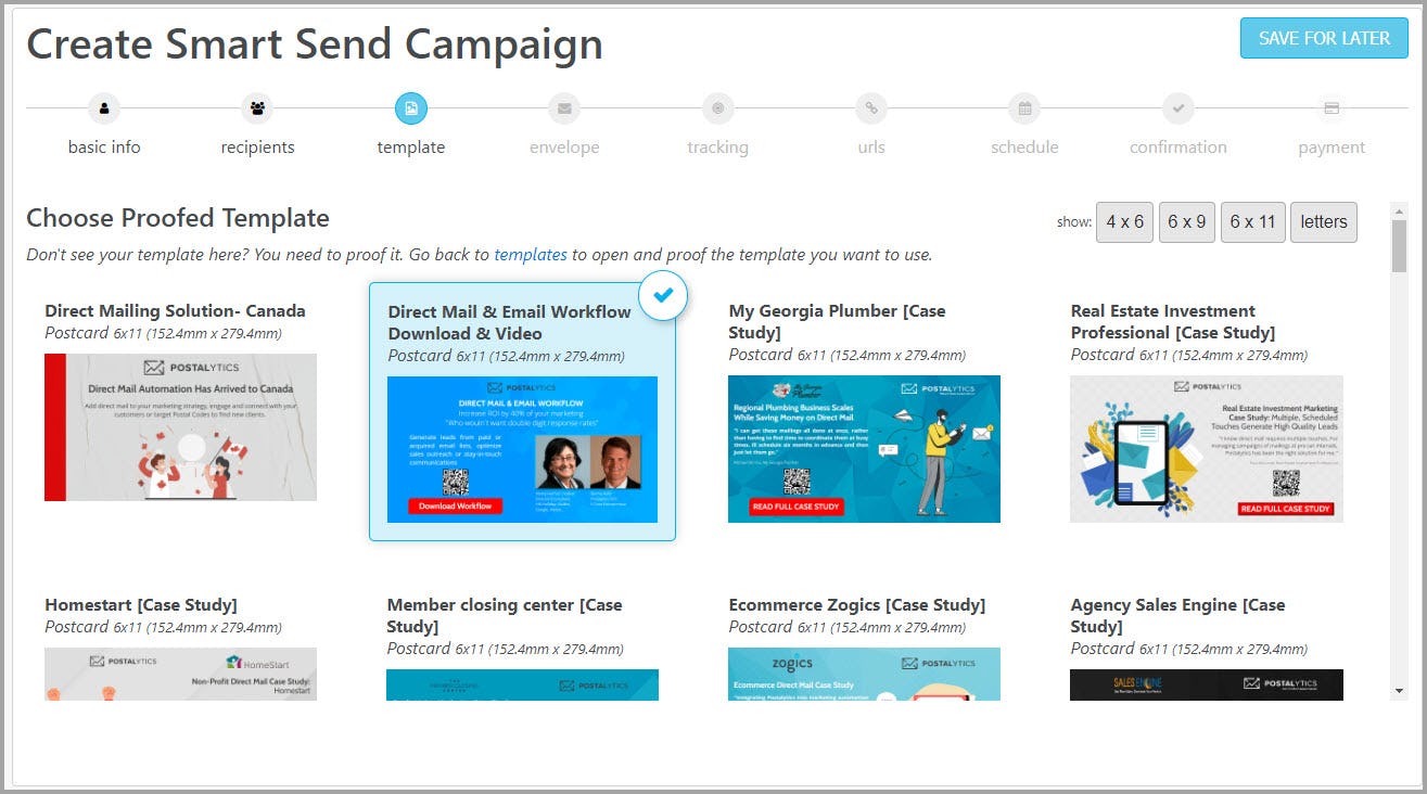 Postalytics Software - Schedule campaigns in minutes with easy to use Campaign Wizards