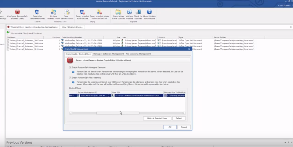 Veriato RansomSafe Software - 3