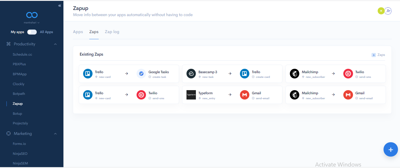 Zapup existing apps