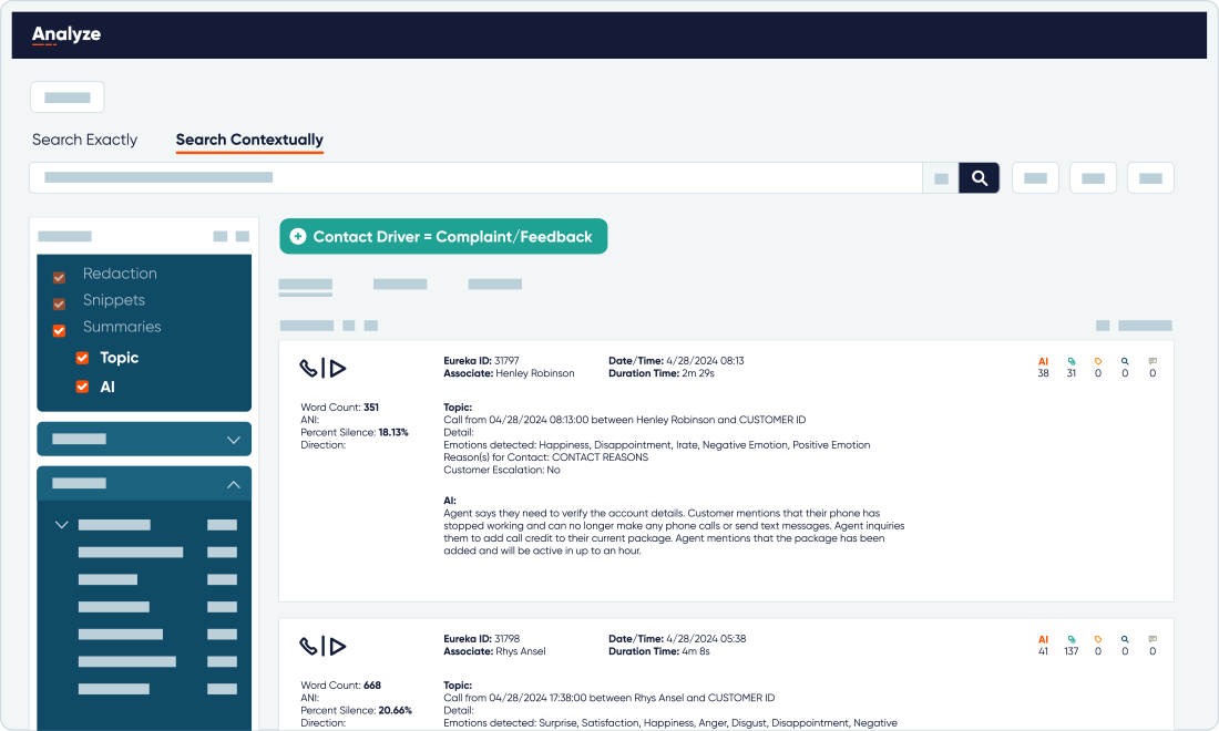 CallMiner Eureka Software - 2