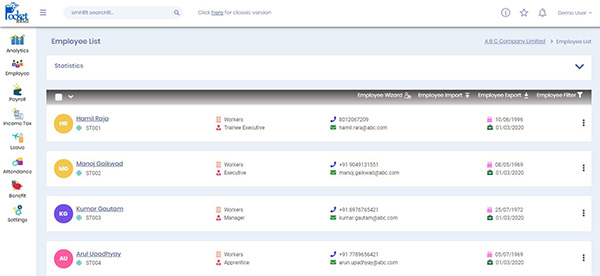 Pocket HRMS Software - Pocket HRMS employee list