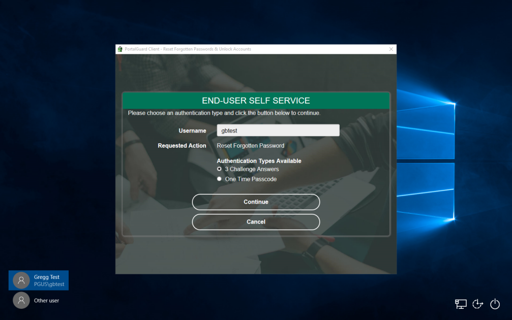 PortalGuard Desktop Browser Shell on Windows 10