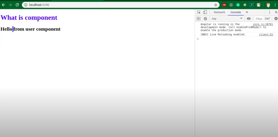 Angular screenshot: Angular add components