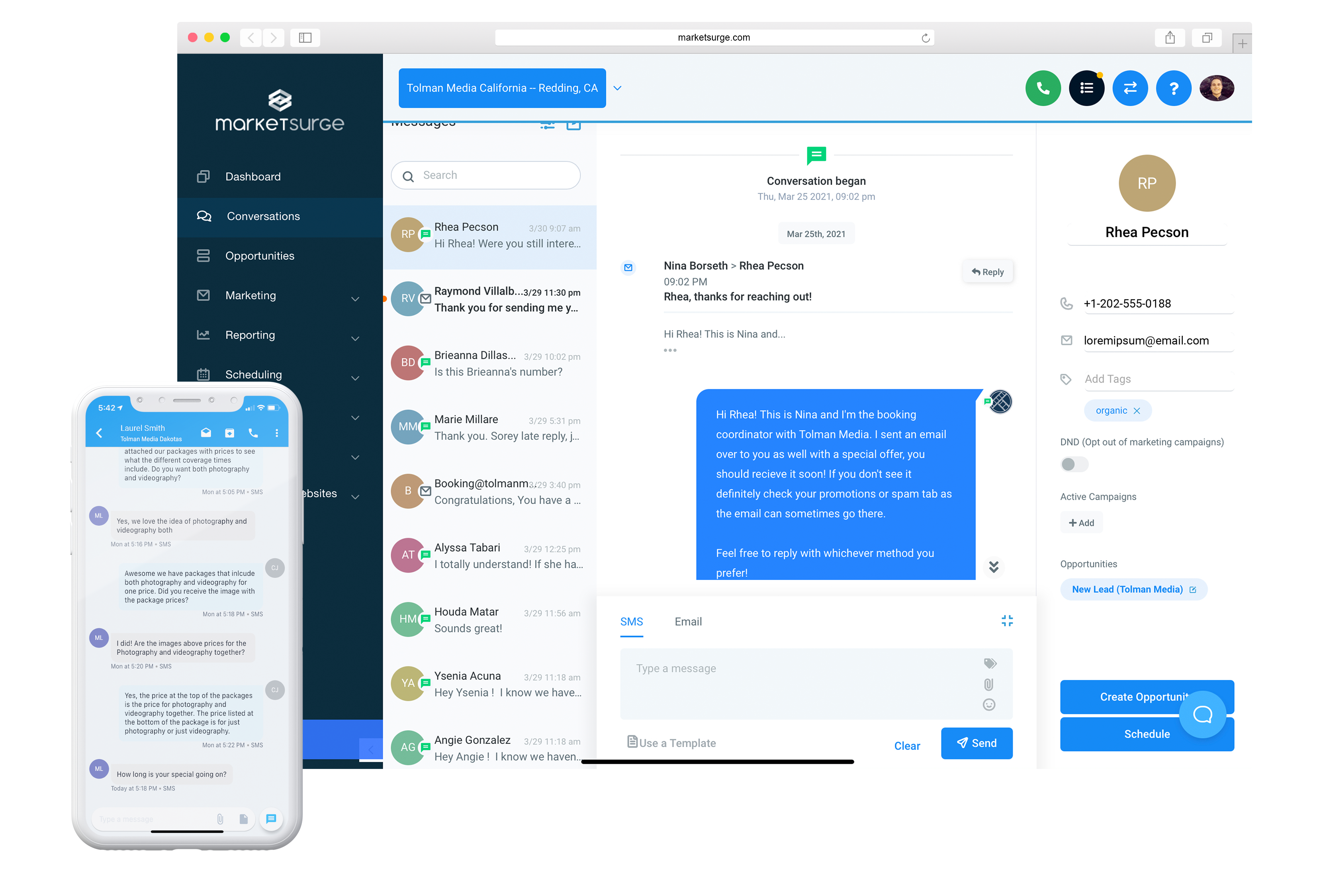 MarketSurge screenshot: MarketSurge conversations