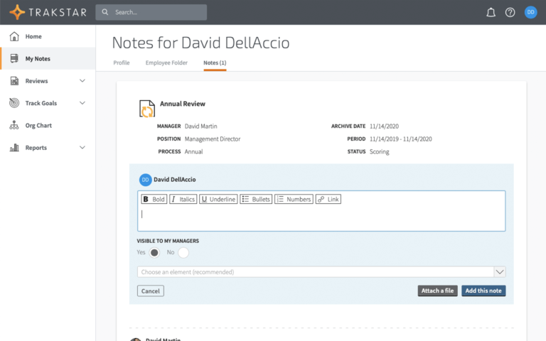 Trakstar Performance Management Software - My Notes