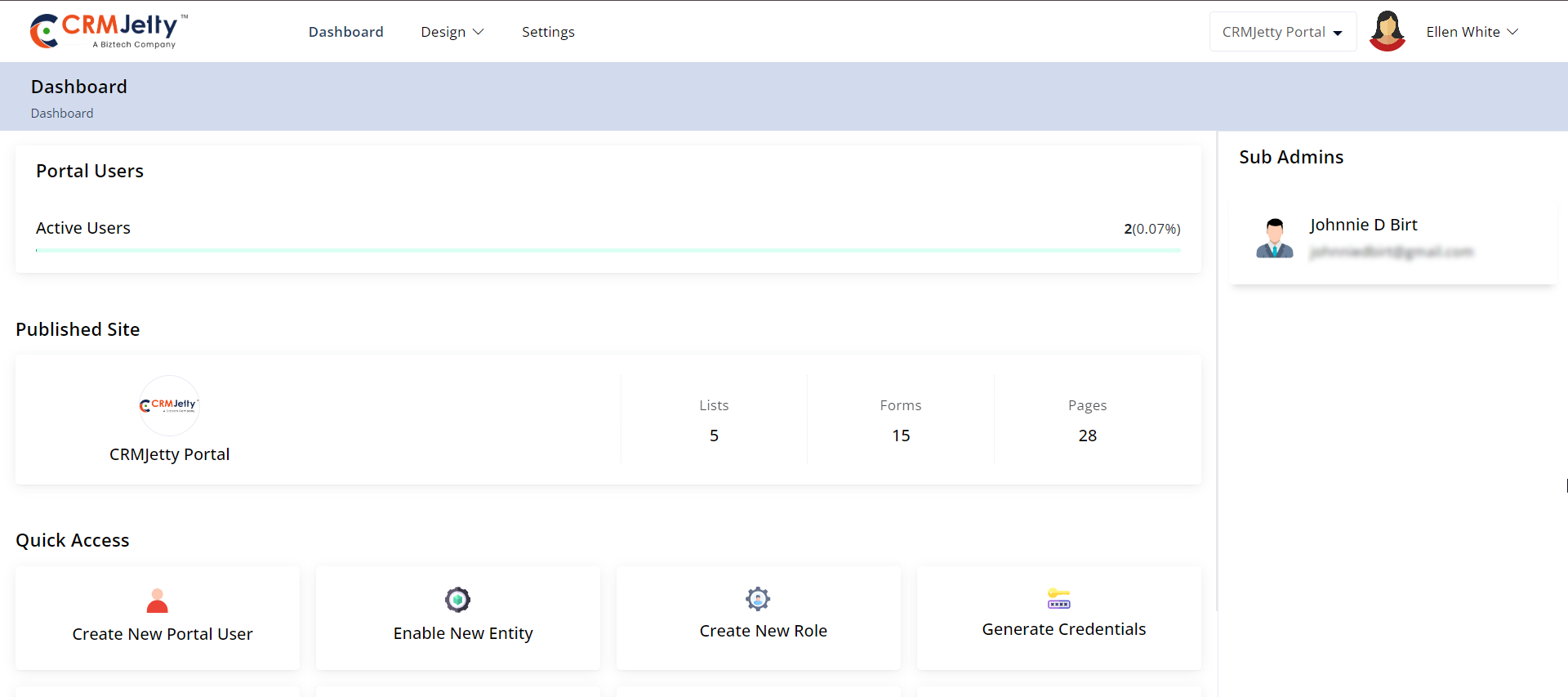 PortalXpand screenshot: Admin Dashboard