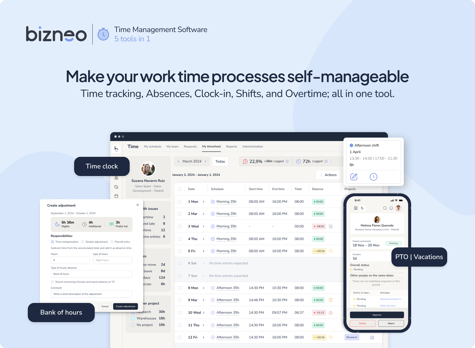 Bizneo HR Software - Bizneo HR Time Tracking
