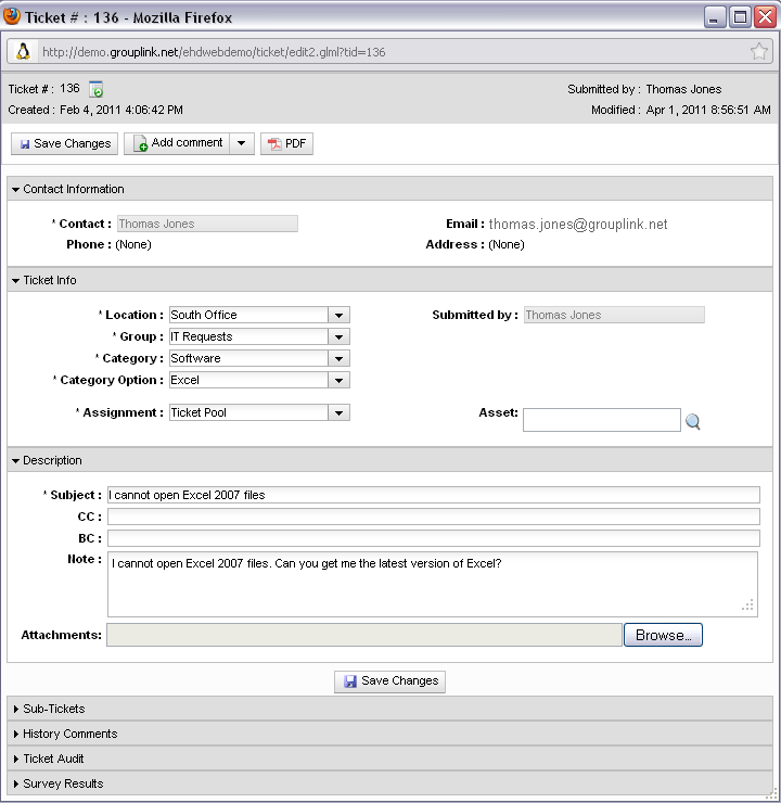 everything HelpDesk Software - Ticket submission form