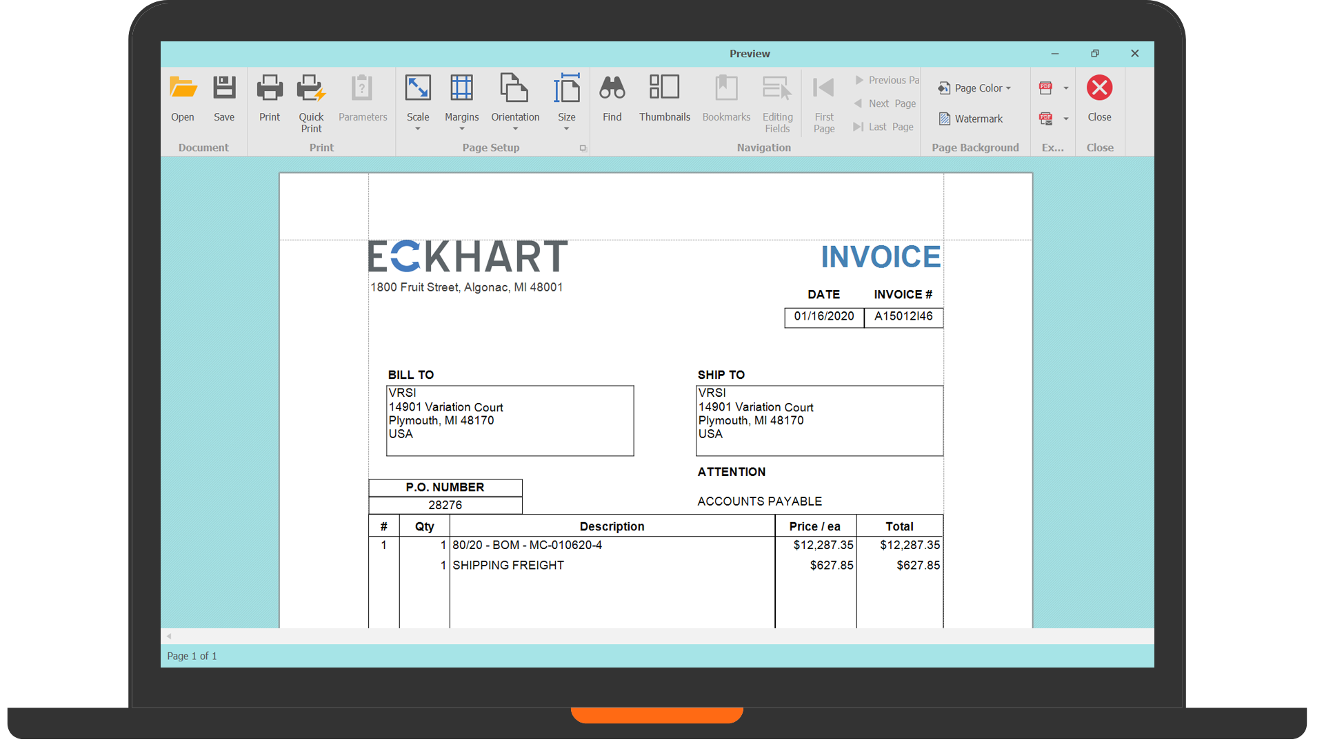Easily create packing slips and invoices