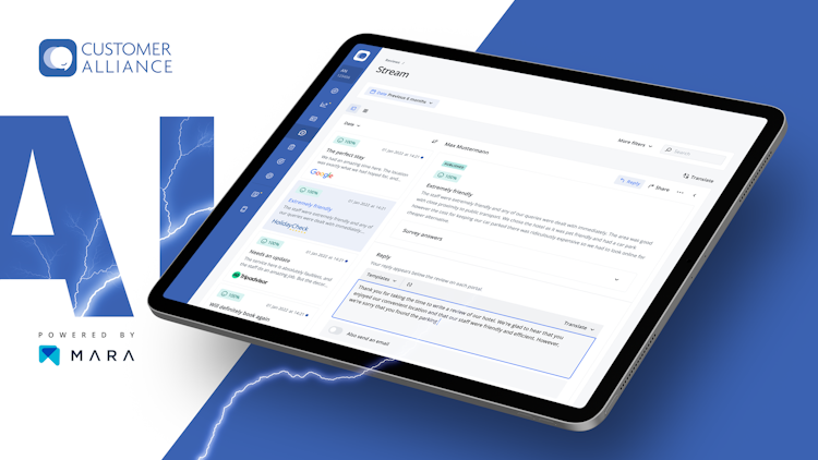 Customer Alliance screenshot: AI REPLY ASSISTANT - Reply to reviews 3x faster - Work smarter, not harder, with instant, AI-powered review responses your customers will love.