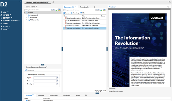 OpenText Documentum D2
perform search